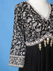 Black Floral Embroidered Bead Work Georgette Gown - Diadem