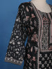 Black Floral Printed Cotton Salwar Suit - Diadem
