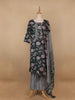 Black Floral Printed Cotton Salwar Suit - Diadem