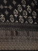 Black Floral Printed Cotton Saree - Diadem