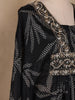 Black Floral Printed Kaftan-style Georgette Salwar suit - Diadem