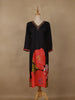 Black Floral Printed Rayon Kurti - Diadem