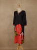 Black Floral Printed Rayon Kurti - Diadem