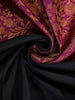 Black Floral Woven Pure Kanchipuram Silk Saree - Diadem