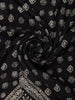 Black Floral Printed Cotton Saree - Diadem