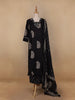 Black Paisley Designed Cotton Salwar Suit - Diadem