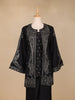 Black Paisley Embroidered Silk Palazzo Salwar Suit - Diadem
