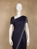 Black Sequins Design Satin Saree - Diadem