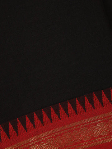 Black Solid Cotton Fancy Saree - Diadem