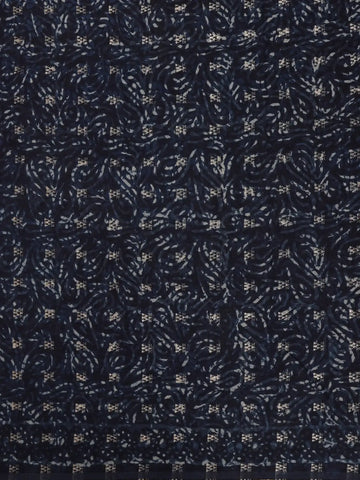 Blue Abstrack Printed Cotton Saree - Diadem