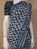 Blue Abstrack Printed Cotton Saree - Diadem