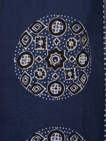 Blue Geometric Printed Cotton Salwar Suit With Dupatta - Diadem