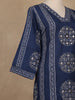 Blue Geometric Printed Cotton Salwar Suit With Dupatta - Diadem