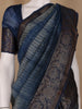 Blue Abstract Designed Chanderi Cotton Saree - Diadem