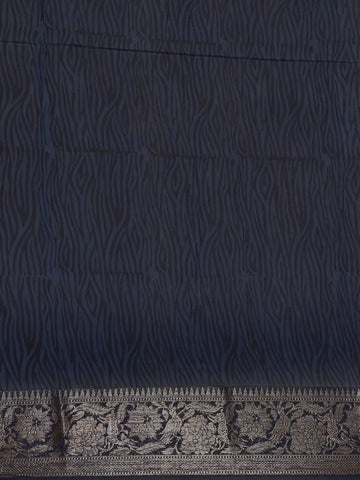 Blue Abstract Designed Chanderi Cotton Saree - Diadem