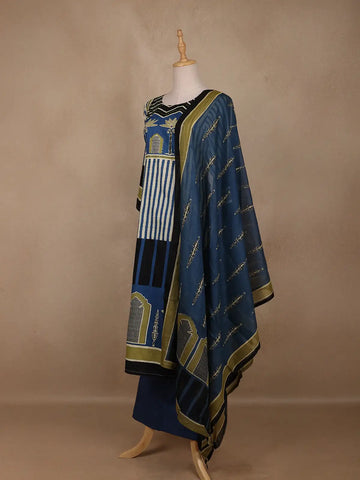 Blue Abstract Designed Salwar Suit - Diadem