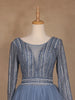 Blue Beaded Design Net Party Wear Gown - Diadem