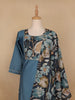 Blue Floral Designed Cotton Salwar Suit - Diadem