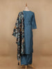 Blue Floral Designed Cotton Salwar Suit - Diadem