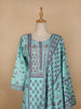 Blue Floral Designed Cotton Salwar Suit - Diadem
