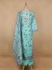 Blue Floral Designed Cotton Salwar Suit - Diadem