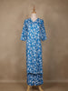 Blue Floral Designed Cotton Salwar Suit - Diadem