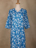 Blue Floral Designed Cotton Salwar Suit - Diadem