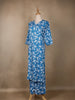 Blue Floral Designed Cotton Salwar Suit - Diadem
