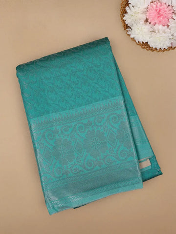 Blue Floral Designed Fancy Art Silk Saree - Diadem