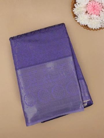 Blue Floral Designed Fancy Art Silk Saree - Diadem