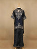 Blue Floral Designed Georgette Palazzo Salwar Suit - Diadem