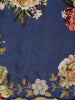 Blue Floral Designed Satin Saree - Diadem