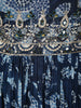 Blue Floral Designed Semi Silk Gown - Diadem