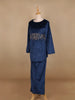 Blue Floral Designed Velvet Co Ord Salwar Suit - Diadem