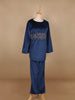 Blue Floral Designed Velvet Co Ord Salwar Suit - Diadem