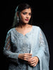 Blue Floral Embroidered Sharara Salwar Suit Online - Diadem