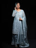 Blue Floral Embroidered Sharara Salwar Suit Online - Diadem