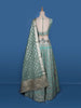 Blue Floral Mirror Designed Banarasi Silk Lehenga for Bridesmaid - Diadem