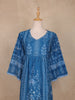 Blue Floral Printed Casual Cotton Kurti - Diadem