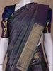 Blue Floral Woven Pure Kanchipuram Silk Saree - Diadem