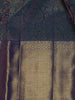 Blue Floral Woven Pure Kanchipuram Silk Saree - Diadem