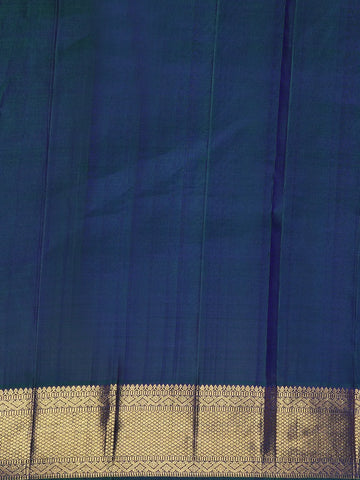 Blue Floral Woven Pure Kanchipuram Silk Saree - Diadem
