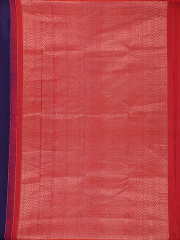 Blue Floral Woven Pure Kanchipuram Silk Saree - Diadem