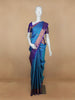 Blue Floral Woven Pure Kanchipuram Silk Saree - Diadem