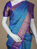 Blue Floral Woven Pure Kanchipuram Silk Saree - Diadem