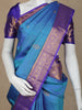Blue Floral Woven Pure Kanchipuram Silk Saree - Diadem