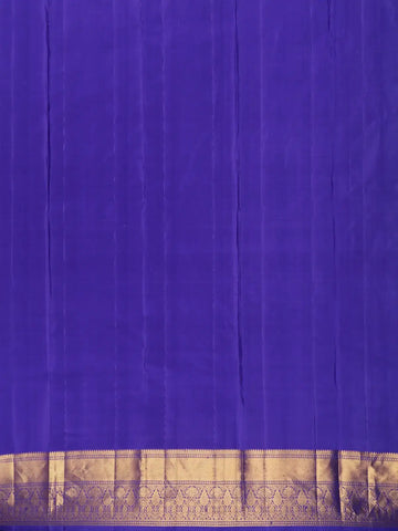 Blue Floral Woven Pure Kanchipuram Silk Saree - Diadem