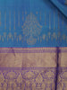 Blue Floral Woven Pure Kanchipuram Silk Saree - Diadem