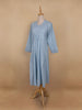 Blue Grey Abstract Designed Cotton Kurti - Diadem