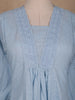 Blue Grey Abstract Designed Cotton Kurti - Diadem